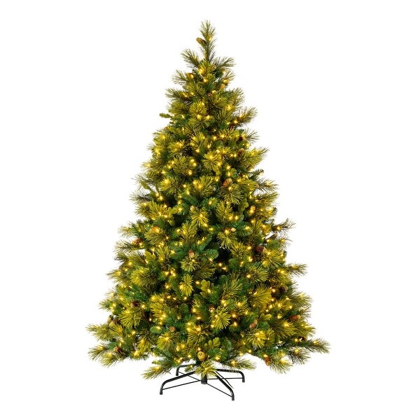 Vickerman 12' x 84 Emerald Mixed Fir Artificial Lit Christmas Tree，Warm White Lights，PE/PVC Tips