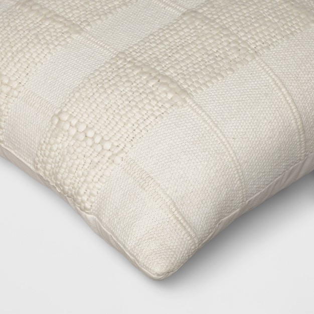 Textural Solid Square Throw Pillow Off white