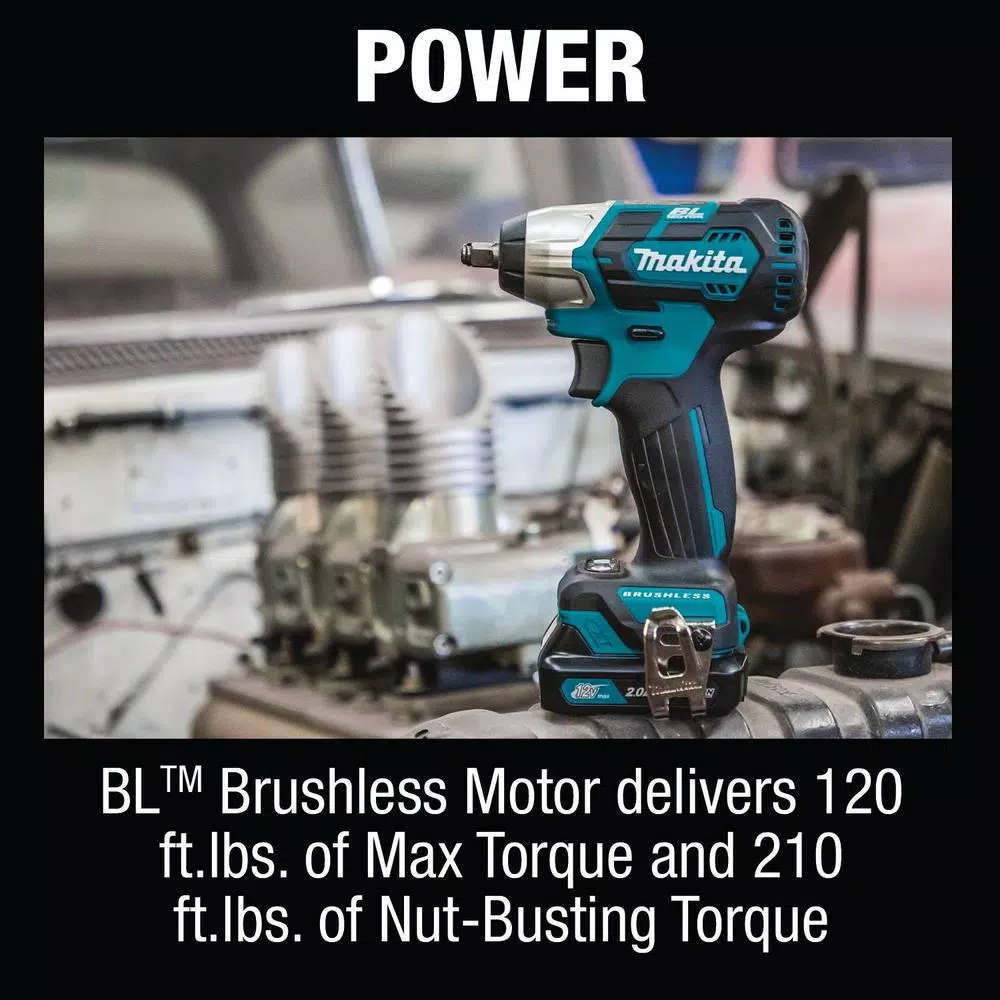 Makita 12-Volt MAX CXT Lithium-Ion Brushless Cordless 3/8 in. sq. Drive Impact Wrench Kit (2.0 Ah) and#8211; XDC Depot