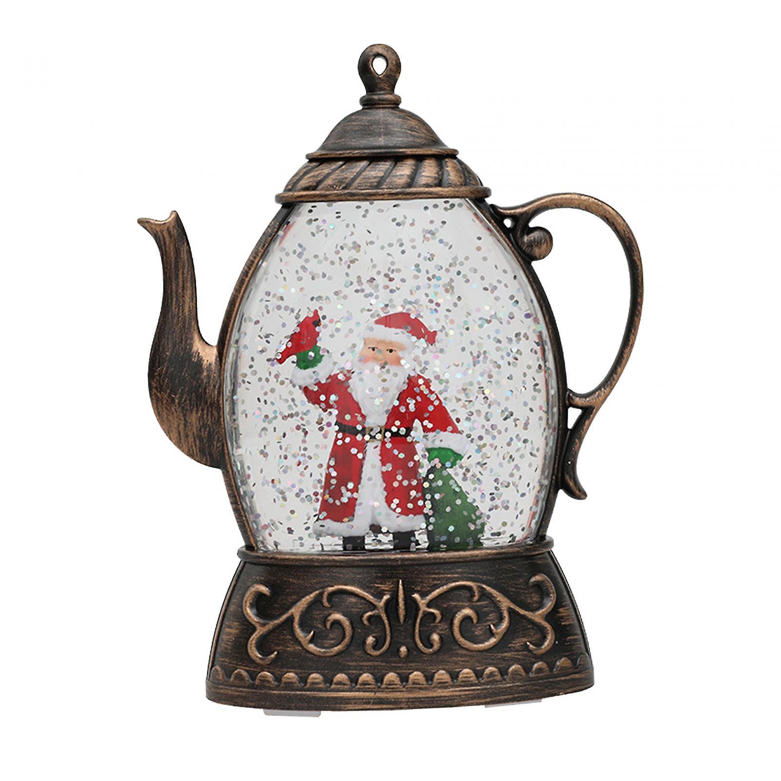 Christmas Led Kettle Lamp Table Centerpiece Festival Holiday Xmas Table Lamp Santa Claus