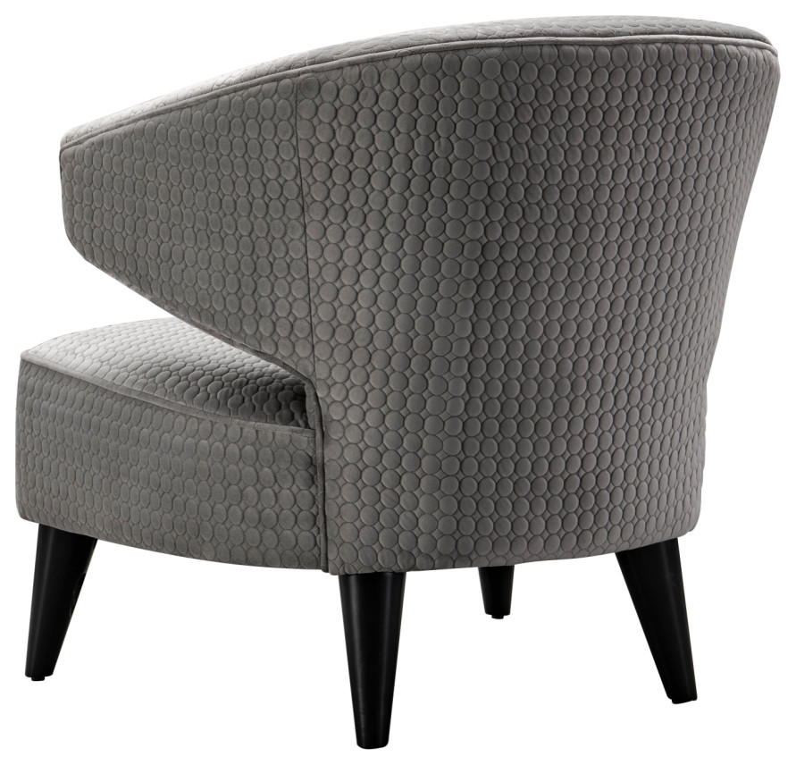 Gray Velvet Upholstered Accent Armchair  Andrew Martin Eaves   Midcentury   Armchairs And Accent Chairs   by Oroa   Distinctive Furniture  Houzz