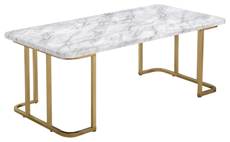 Furniture of America Clotten Metal 3 Piece Coffee Table Set in White   Contemporary   Coffee Table Sets   by Homesquare  Houzz