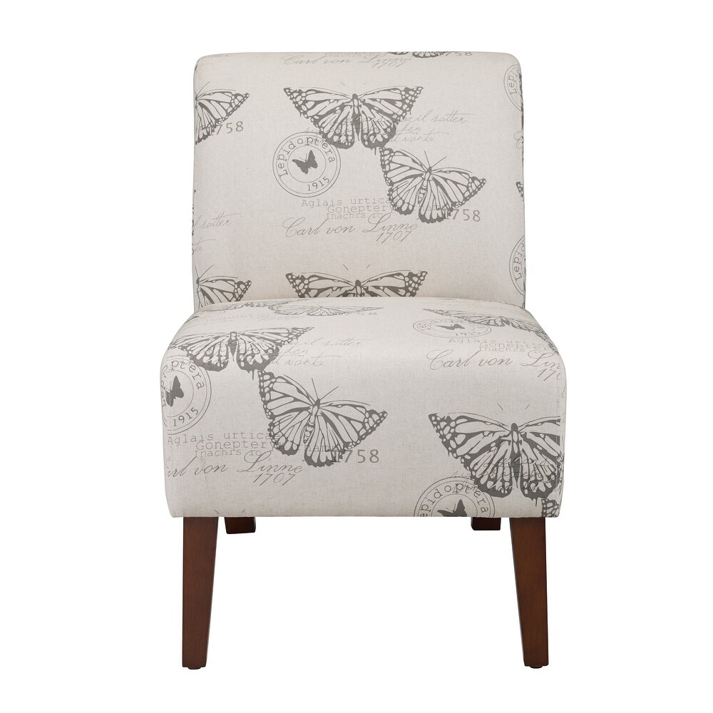 Linon Bradford Accent Chair with Butterfly Print