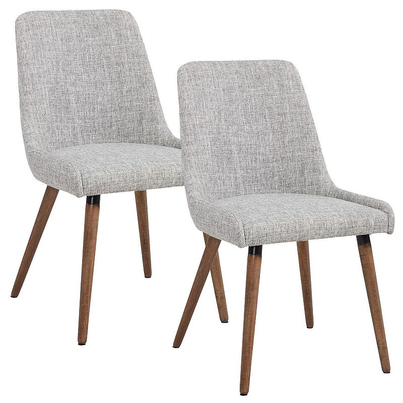 Set of 2 Lava Gray and Brown Contemporary Side Chairs 34.25