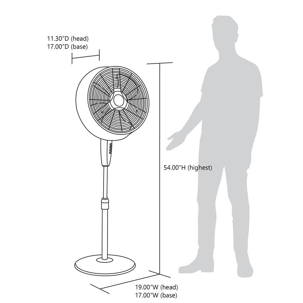 NewAir 18 in. 3-Speed Wide-Angle Oscillating Outdoor Misting Fan and Pedestal Fan for Cool Down 500 sq. ft. - Black FMF2K5BK00