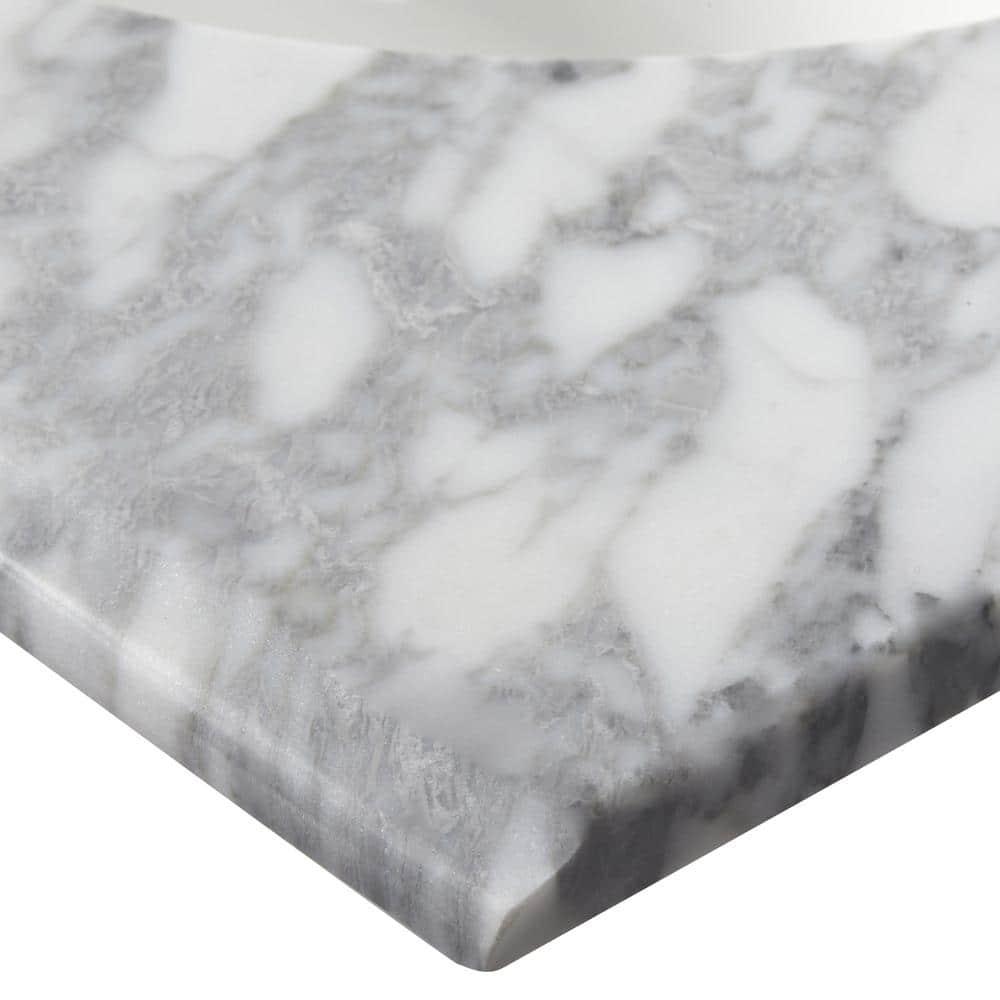 Home Decorators Collection 49 in W Marble Vanity Top in Carrara with White Basin