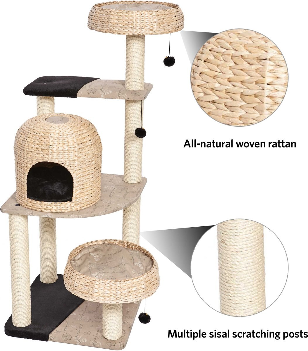 MidWest Feline Nuvo Biscayne 59.75-in Modern Wicker Cat Tree and Condo