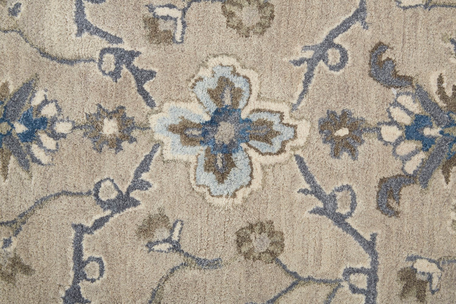 Mattias Hand Tufted Ornamental Warm Gray/Blue Rug