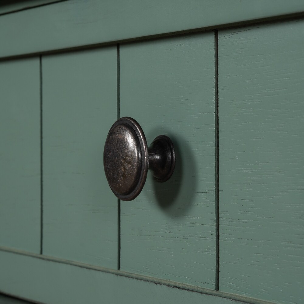 Accent Storage Cabinet Wooden Cabinet with Shelf and Glass Doors Dark Green