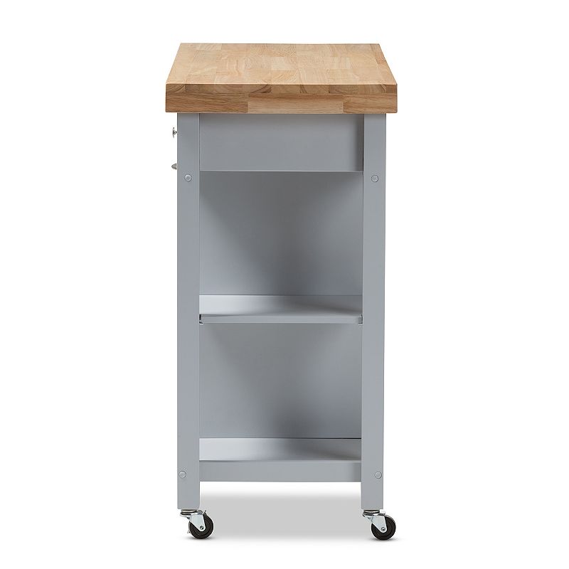 Baxton Studio Farmhouse Gray Kitchen Cart