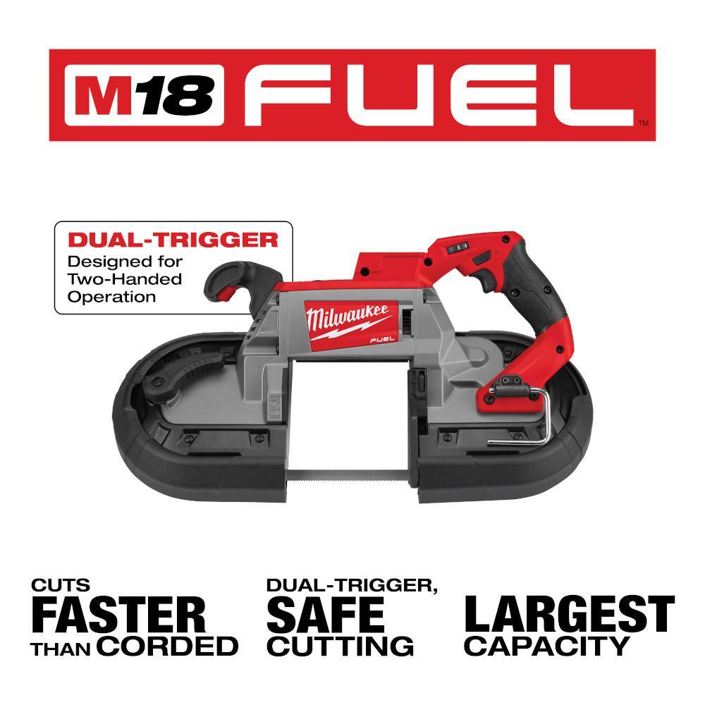 MW M18 FUEL 18V Lithium-Ion Brushless Cordless Deep Cut Dual-Trigger Band Saw (Tool-Only) 2729S-20