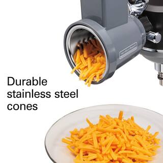 HAMILTON BEACH PROFESSIONAL 0 Qt. 1-Speed Grey Stand Mixer Specialty Attachment Slicer and Shredder Set 63247