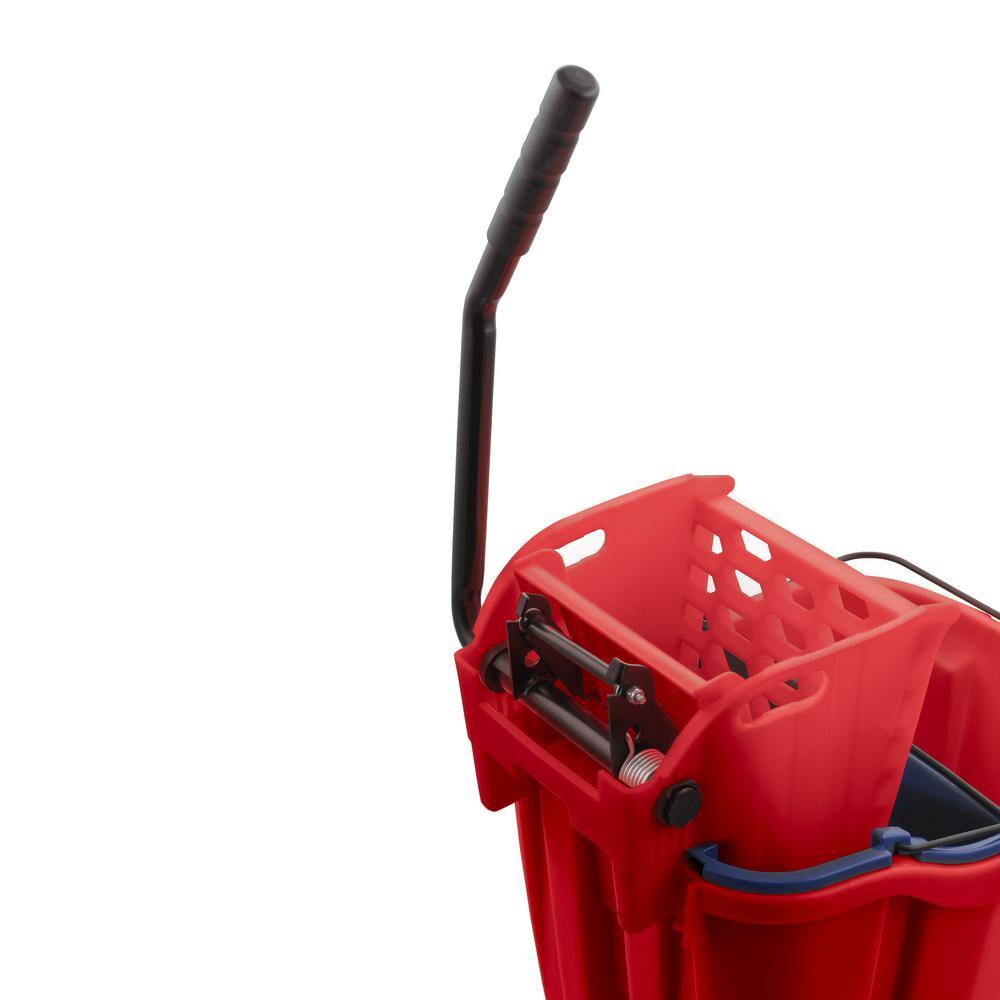 Sparta 8.75 gal. Red Polypropylene Mop Bucket Combo with Wringer and Soiled Water Insert 9690405