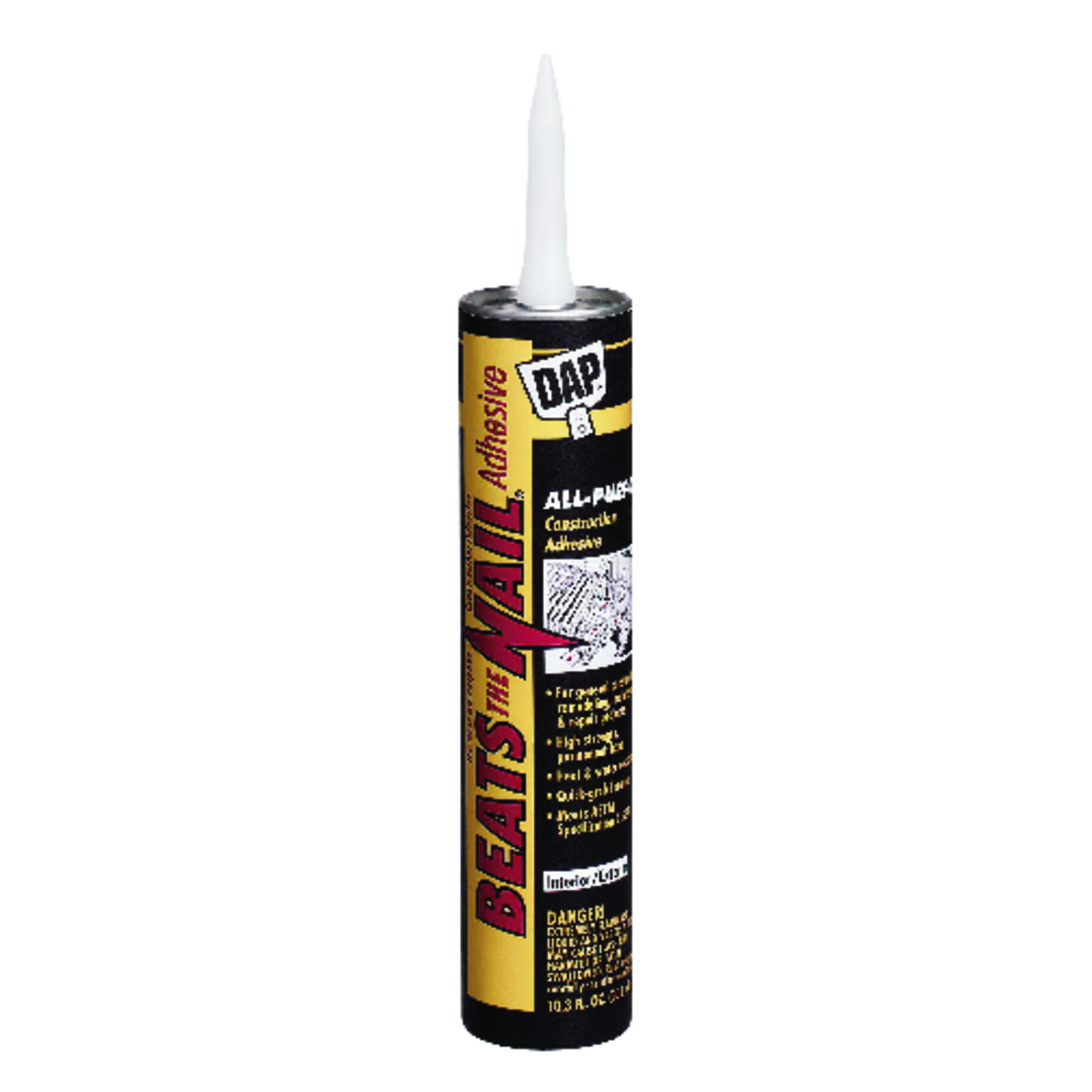 DAP Beats the Nail Synthetic Rubber Construction Adhesive 10.3 oz