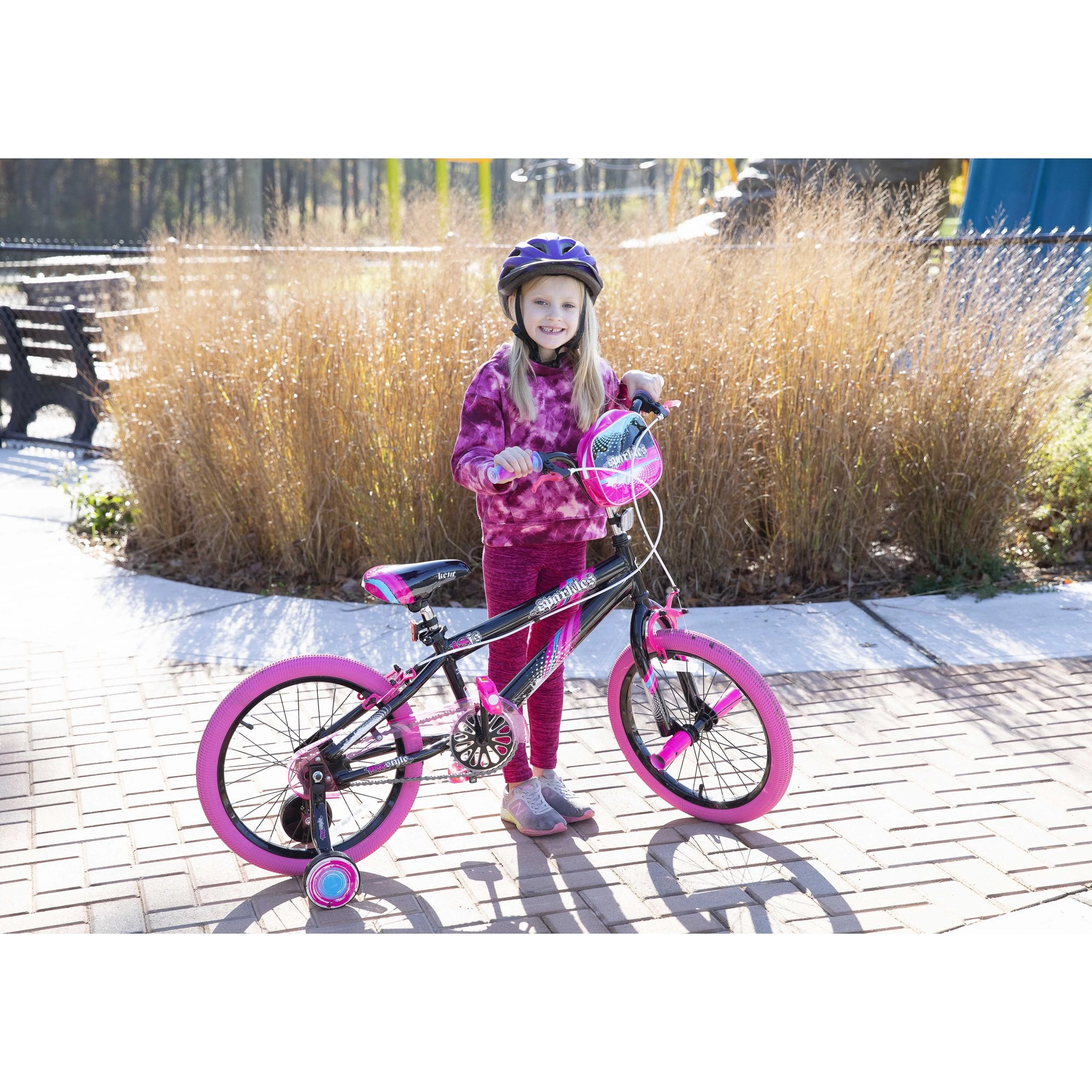 Kent 18 In. Sparkles Girl's Bike， Black and Pink