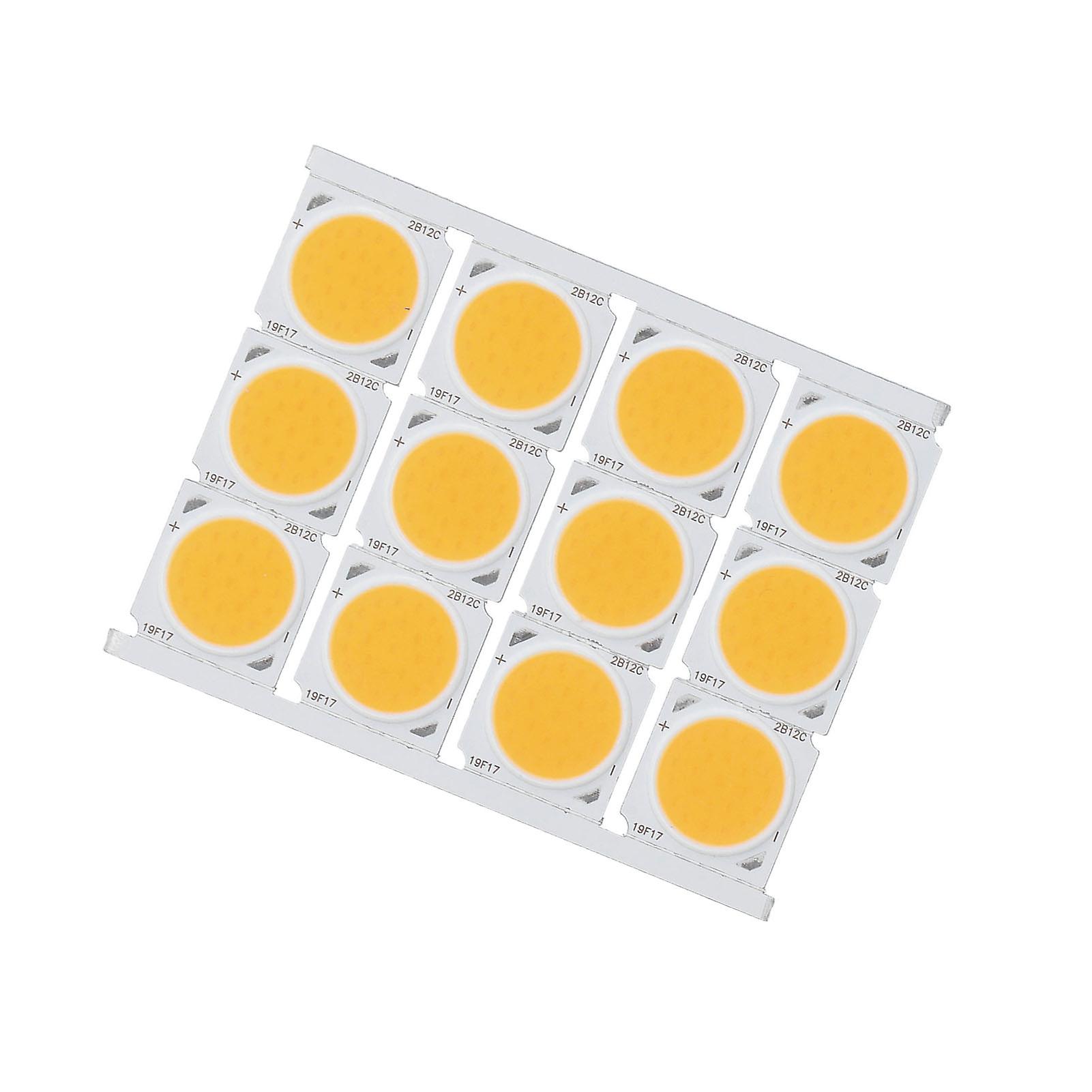 12Pcs COB Light Source High Power Round LED Chip 12W 36‑41V 1080LM for DIY Indoor LightingWarm Light