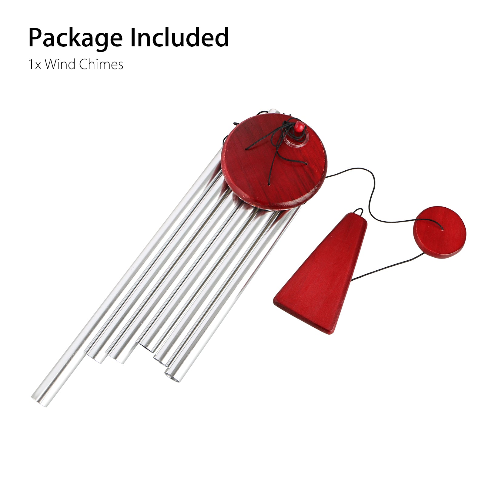 Wind Chimes Outdoor， 6 Aluminum Tubes Hanging Ornament Musical Melody Wind Bell for Patio， Garden and Outdoor Home