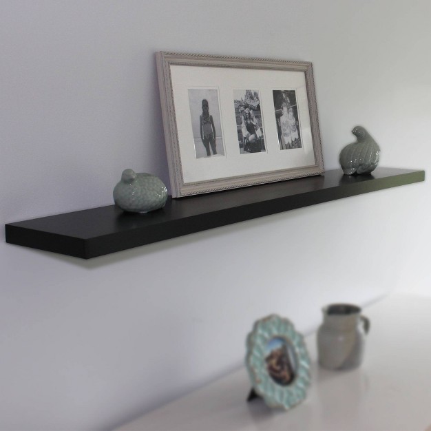 Slim Floating Shelf Wall Mounted Hidden Brackets Black Inplace