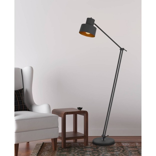 Davidson Adjustable Height Metal Floor Lamp Matte Black Cal Lighting