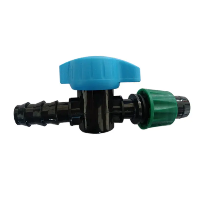 Water saving drip irrigation system plastic 16mm mini valve irrigation drip tape valve for garden and agriculture