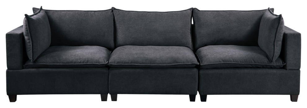 Madison Dark Gray Fabric Sofa Couch   Transitional   Sofas   by VirVentures  Houzz