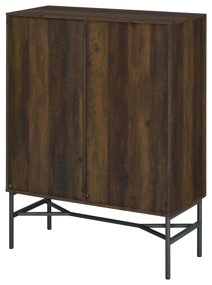 Bonilla 2 door Accent Cabinet With Glass Shelves Accent Cabinet Brown   Modern   Accent Chests And Cabinets   by Modon  Houzz