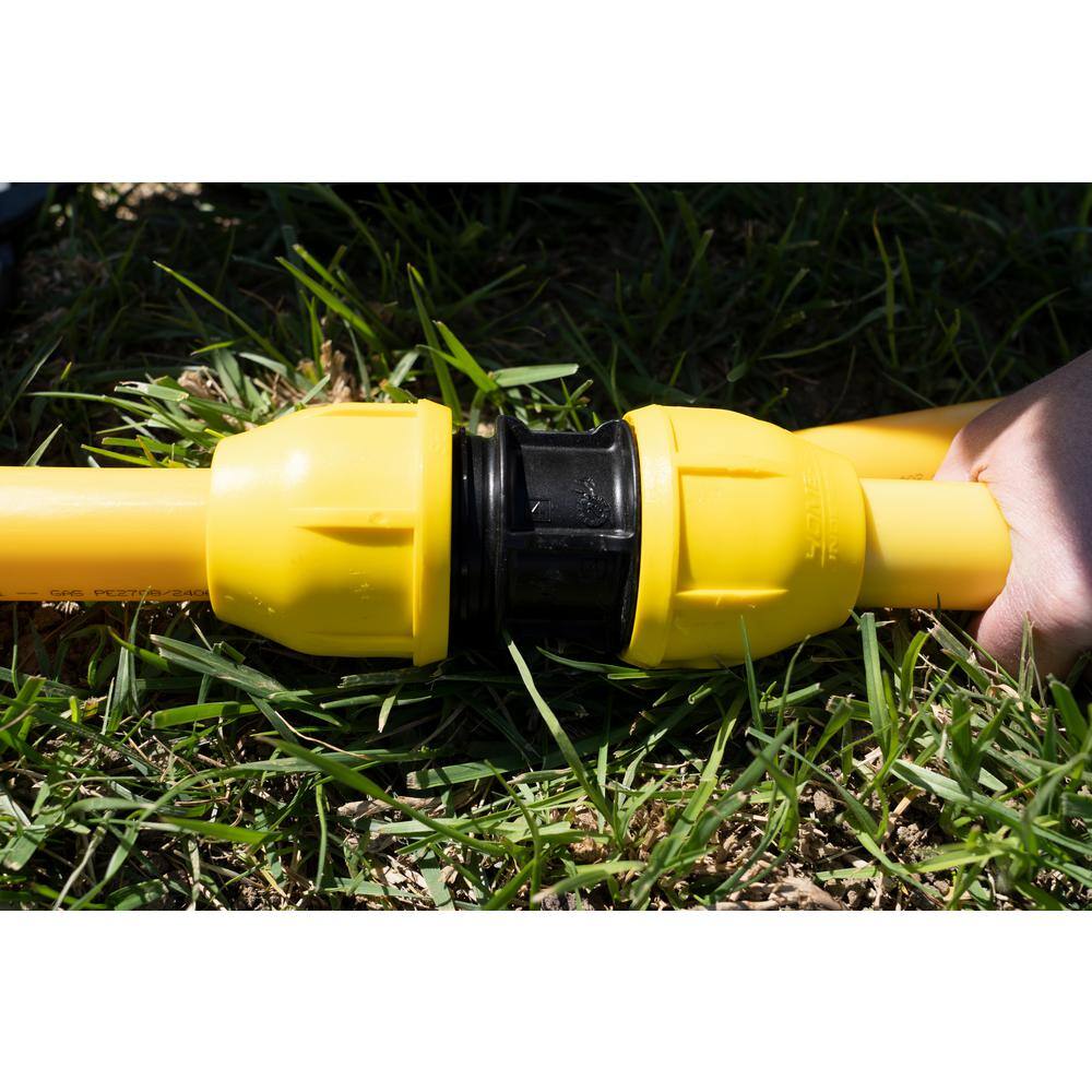 HOME-FLEX 1 in. IPS DR 11 Underground Yellow Poly Gas Pipe Coupler 18-429-010