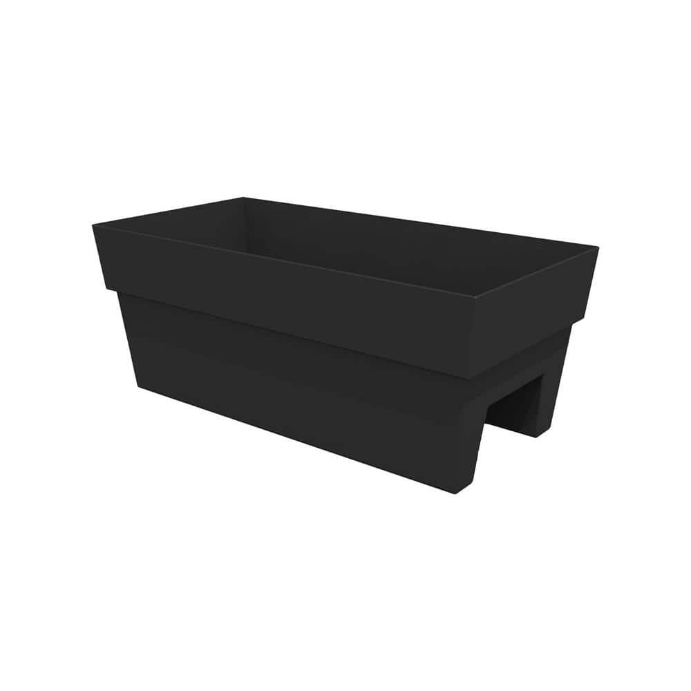 Bloem 24 in. Black Finley Deck Rail Resin Planter FDR2400