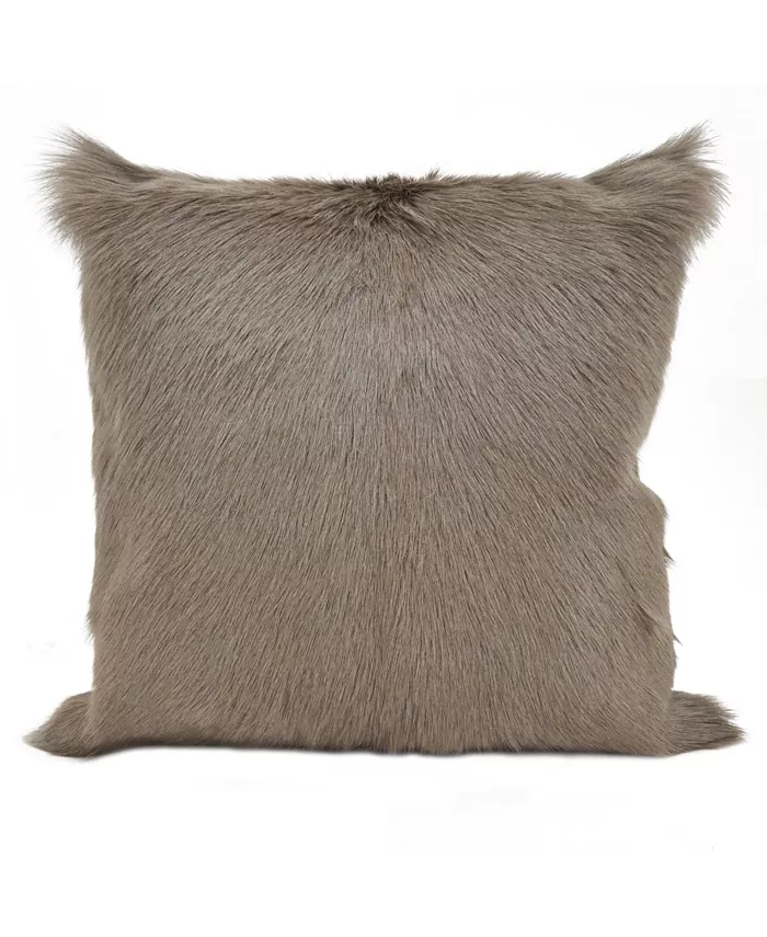 Saro Lifestyle Glam Goat Fur Decorative Pillow， 20 x 20