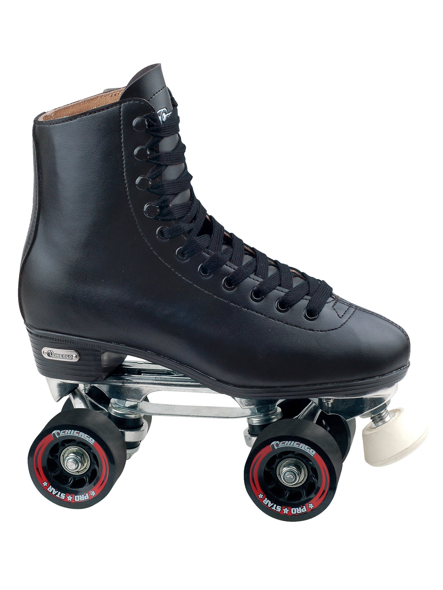 Chicago Skates Men's Deluxe Quad Black Classic Rink Roller Skates， Size 6