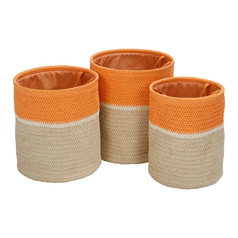 Honey-Can-Do 3-Piece Paper Straw Nesting Basket Set