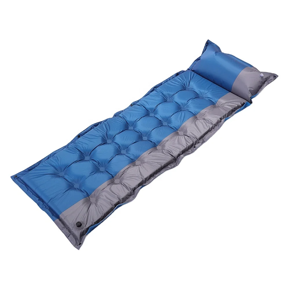 Waterproof Self Inflating Sleeping Mat Insulated Foam Lightweight Inflatable Camping Mattress Pad with pillows