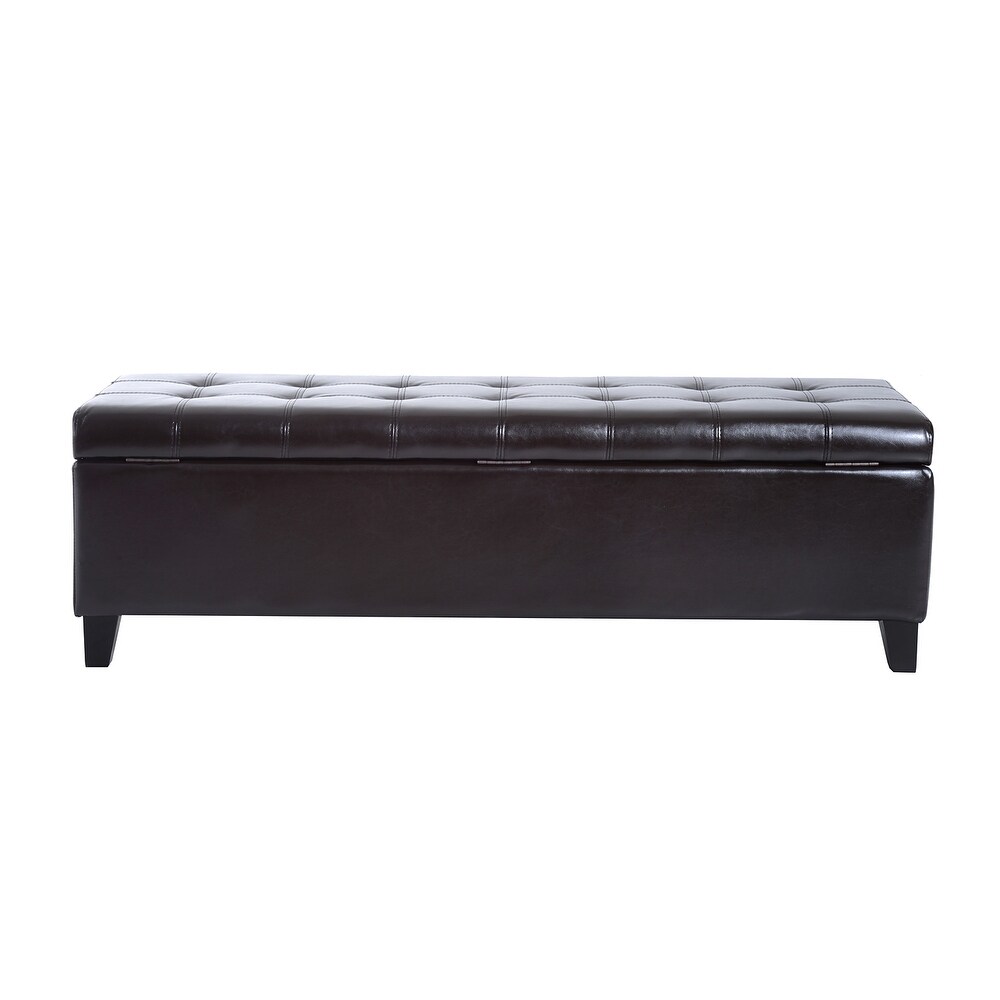 51 inch PU Leather Tufted Storage Ottoman Bench   19*50.25*16