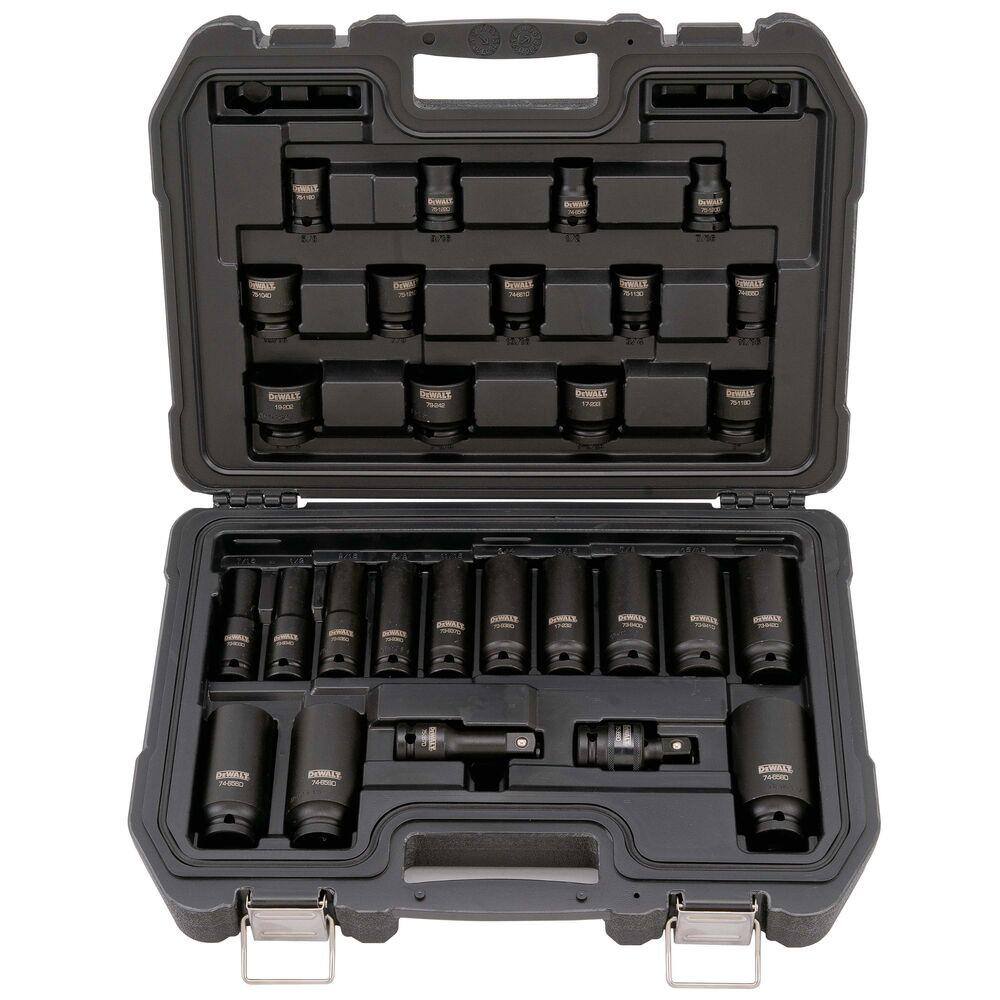 DW 12 in. Drive SAE Impact Socket Set (28-Piece) DWMT19244