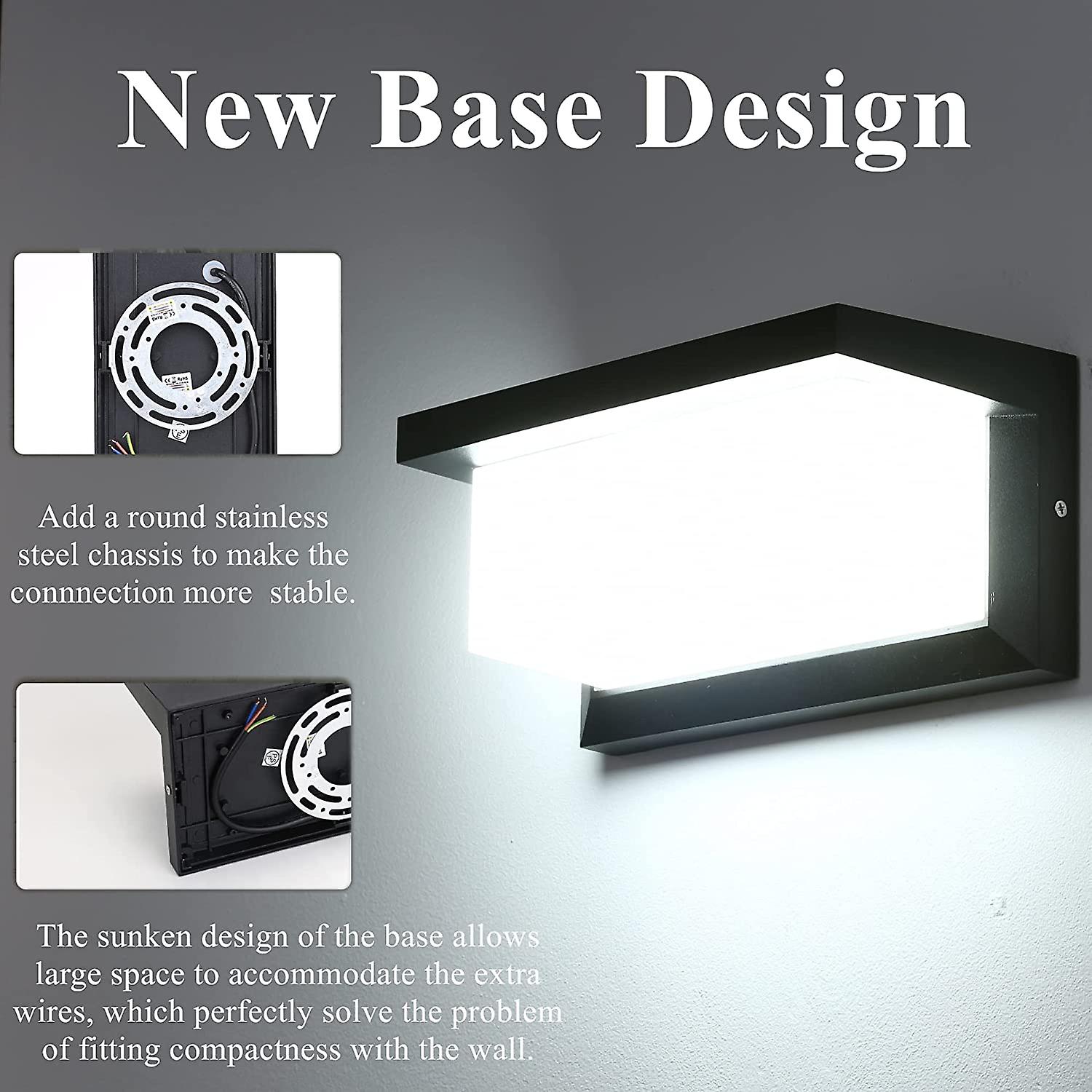 18w Modern Outdoor Wall Sconce Led Waterproof Ip65 Anthracite Aluminum Lighting Decoration Light  Cool White