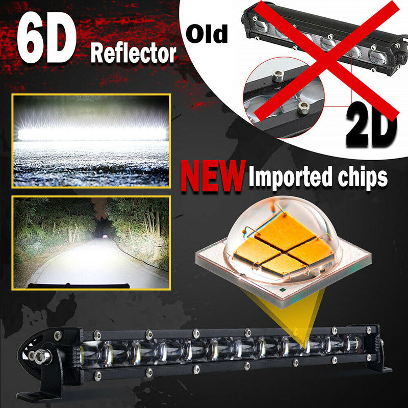 8inch 480W LED Work Light Bar Flood Spot Beam Offroad 4WD SUV Driving Fog Lamp