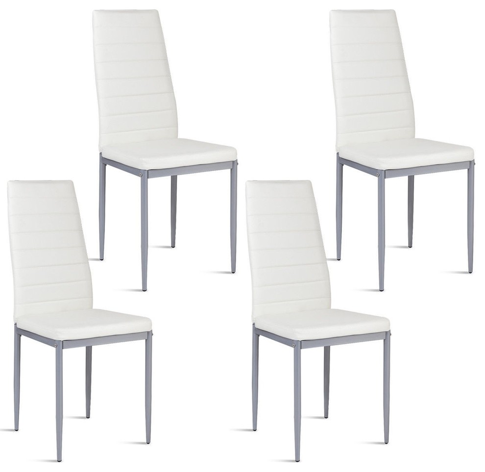 Durable 4 pcs PVC Leather Elegant Design Dining Side Chairs   Contemporary   Dining Chairs   by Imtinanz  LLC  Houzz