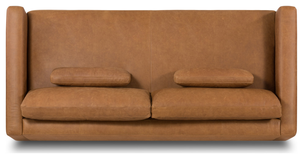 Poly and Bark Dema 90 quotLeather Sofa  Saddle Tan   Contemporary   Sofas   by Edgemod Furniture  Houzz