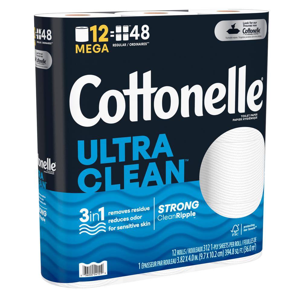 Cottonelle Ultra-Clean Toilet Tissue (312 Sheet Per Roll 12 Rolls Per Pack) 54151