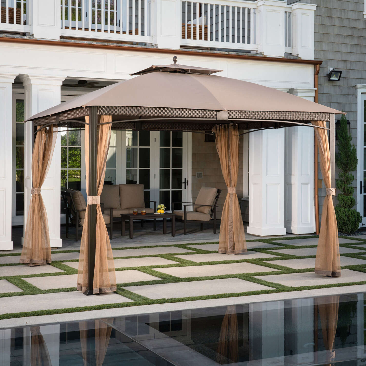 Hanover Aster Gazebo 9.7 ft. H X 11.8 ft. W X 9.8 ft. L