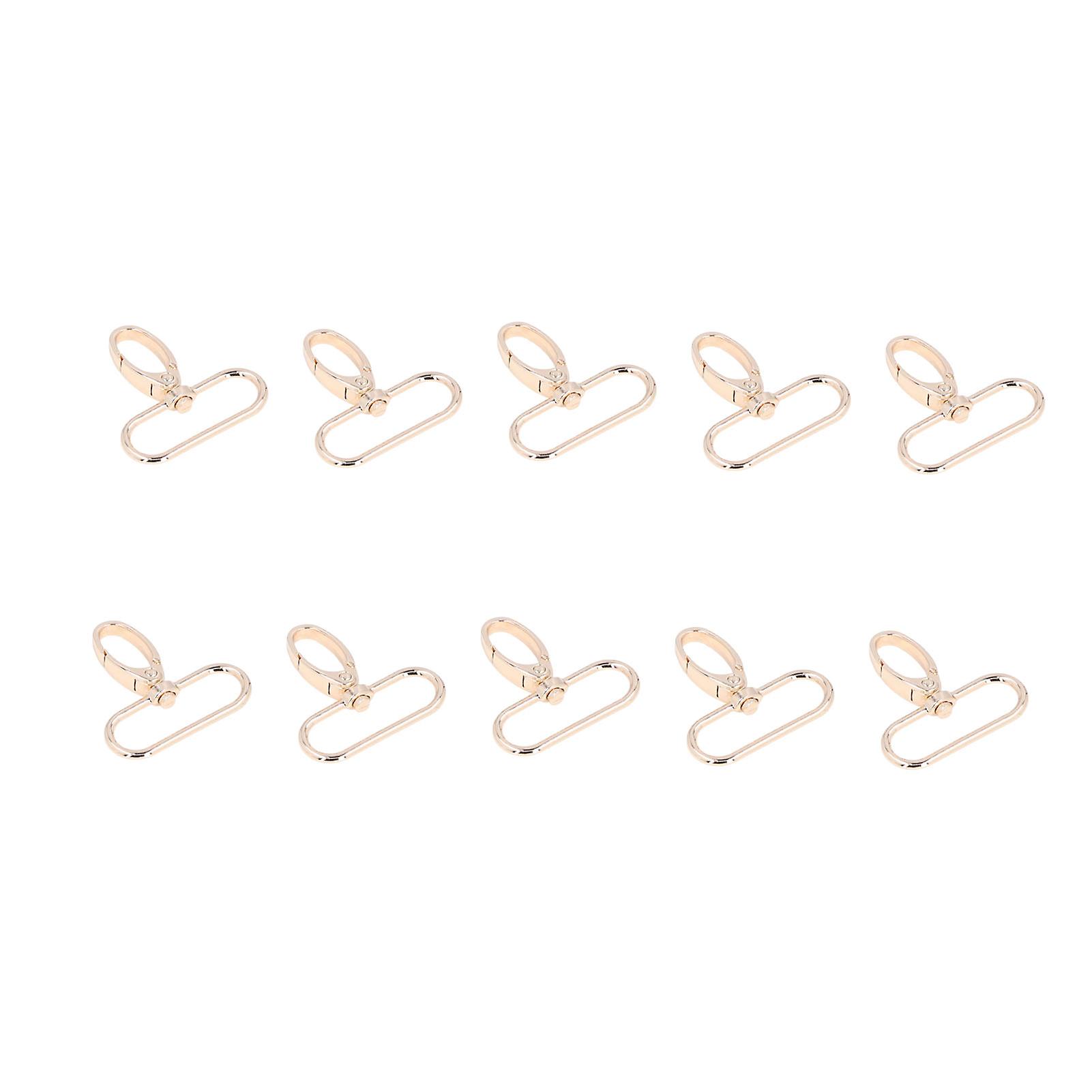 10pcs Keychain Hook 360 Rotation Fine Workmanship Rotating Hook Clamp Keychain Cliplight Gold