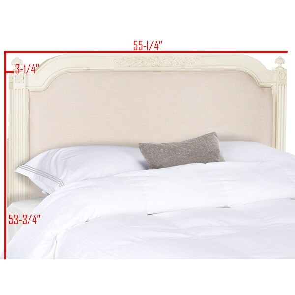 SAFAVIEH Bedding Rustic Wood Beige Linen Full size Headboard - Beige / Antique Beige - - 22287079