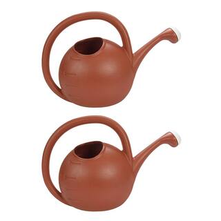 THE HC COMPANIES 2 Gal. Terra Cotta Plastic Large Mouth Watering Can (2-Pack) 2 x RZ.WC2G0E35