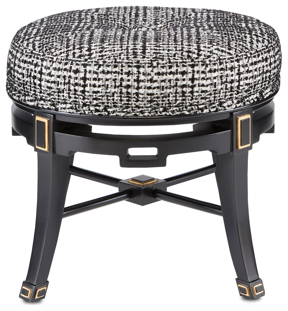 Scarlett Black Tuxedo Ottoman   Transitional   Footstools And Ottomans   by Sideboards and Things  Houzz
