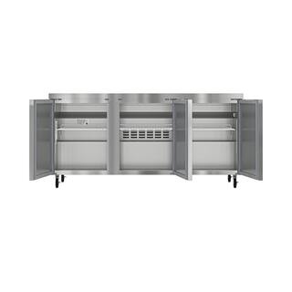 Koolmore 72 In. 18 cu. ft. Commercial Under the Counter Refrigerator in Stainless-Steel KM-UCR-3DSS