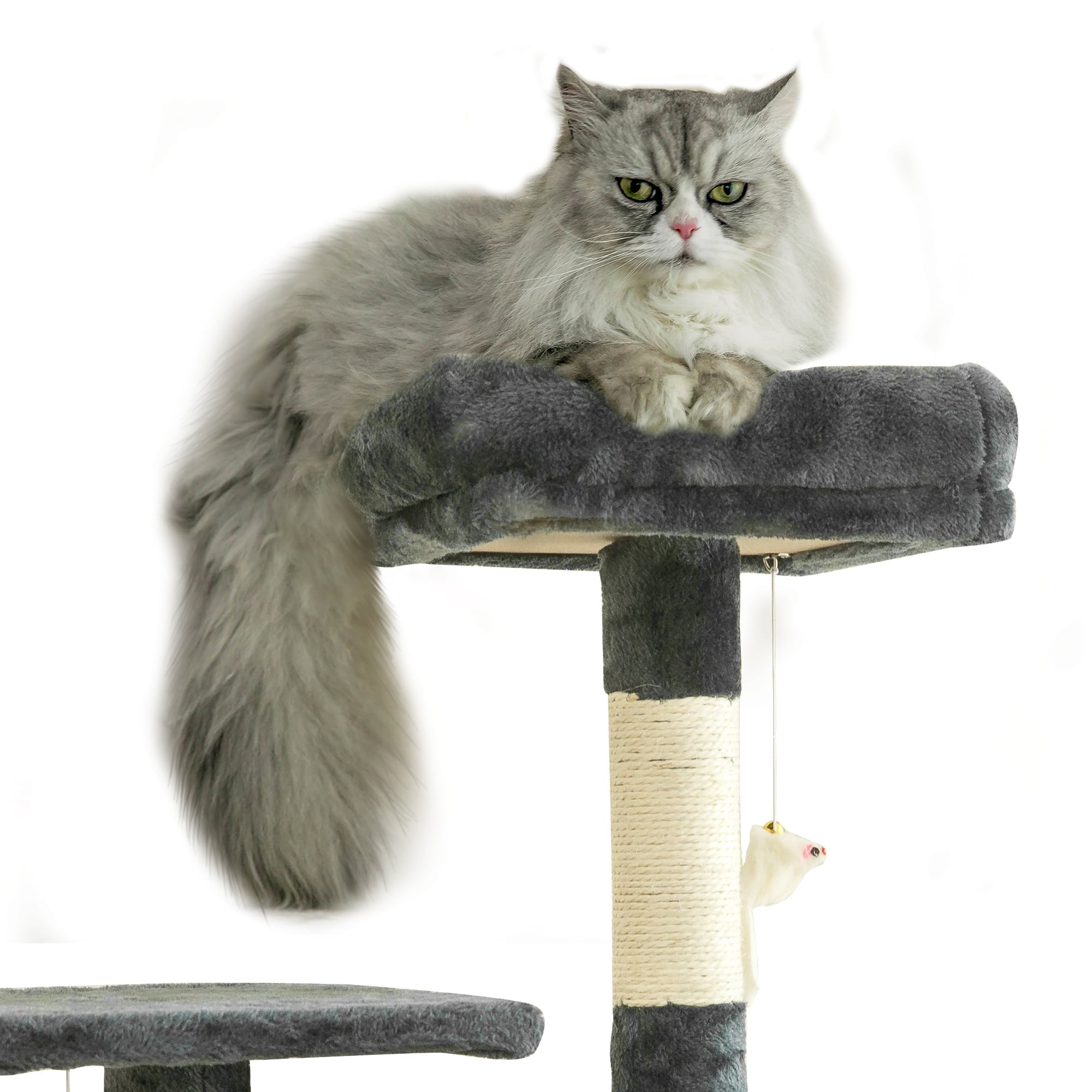 MWPO 63.8-in Cat Tree for Large Cat Tower with Condo and Scratching Post,Dark Gray