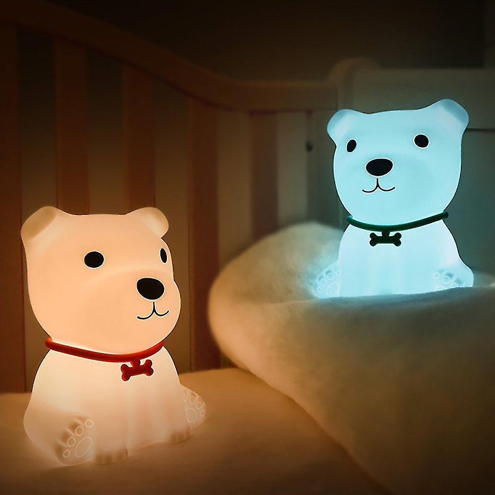 Dog Night Light Kids Kawaii Silicone Night Light Baby 7 Dimming Touch Nursing Light With Usb Chargin