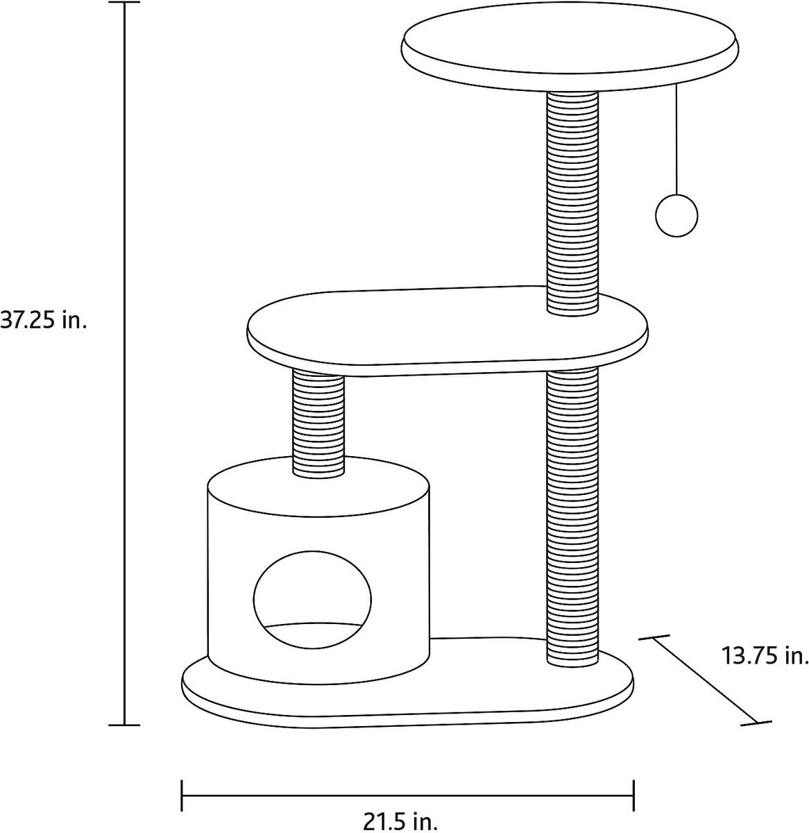 TRIXIE Casta 37.5-in Fleece Cat Tower