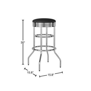 TRINITY 30 in. Chrome Swivel Cushioned Bar Stool TWE-1101