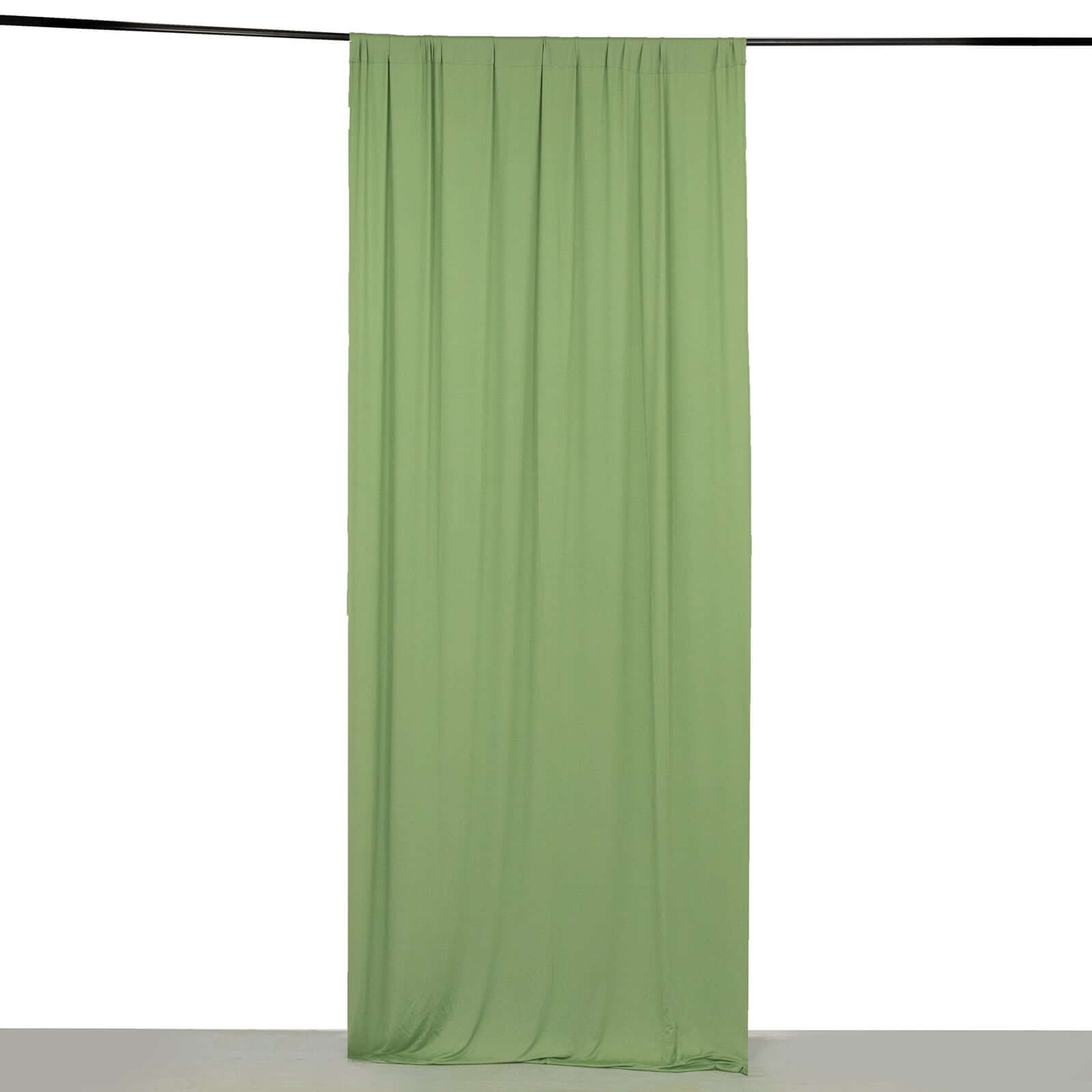 Sage Green 4-Way Stretch Spandex Backdrop Drape Curtain, Wrinkle Resistant Event Divider Panel with Rod Pockets - 5ftx10ft